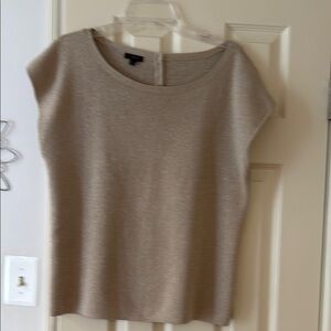 Talbots Cream Tan Blouse with Classic Style